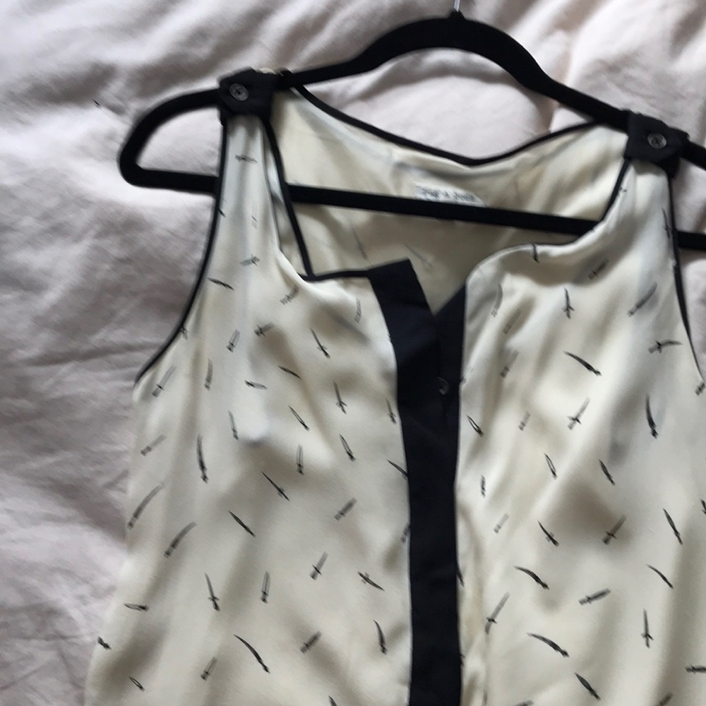 Rag & Bone sleeveless knife print blouse